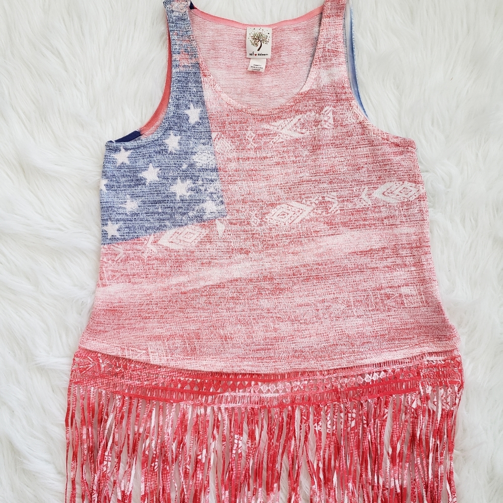 SELF ESTEEM Women's Fringe Tank 🇺🇸💥🇺🇸